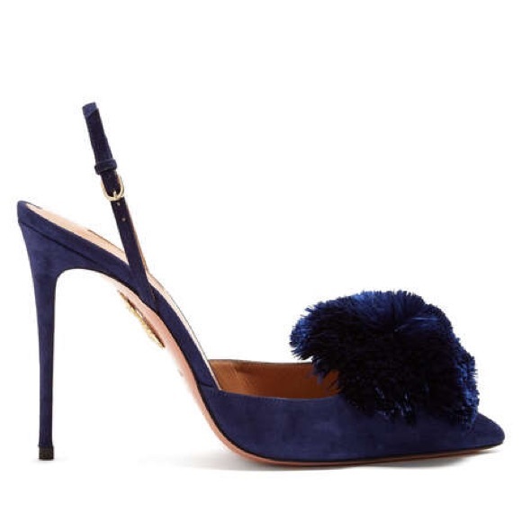 Aquazzura Shoes - AQUAZZURA Powder Puff 115 suede pumps in indigo/navy.